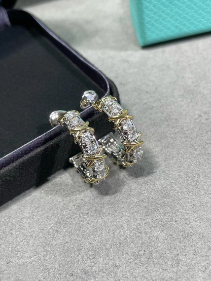 [Renovia Jewelry]SCHLUMBERGER GOLD DIAMOND EARRINGS