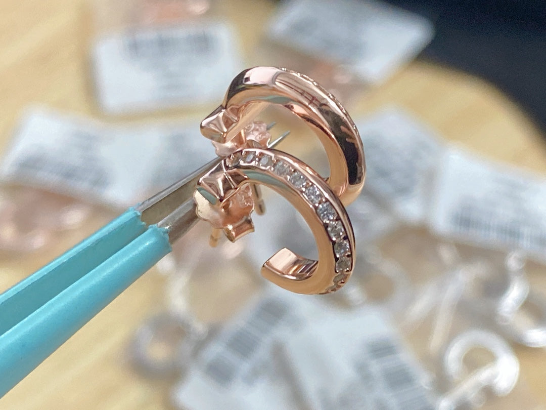 [Renovia Jewelry]T1 HOOP DIAMOND EARRINGS