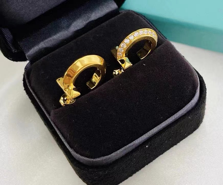 [Renovia Jewelry]T1 HOOP DIAMOND EARRINGS