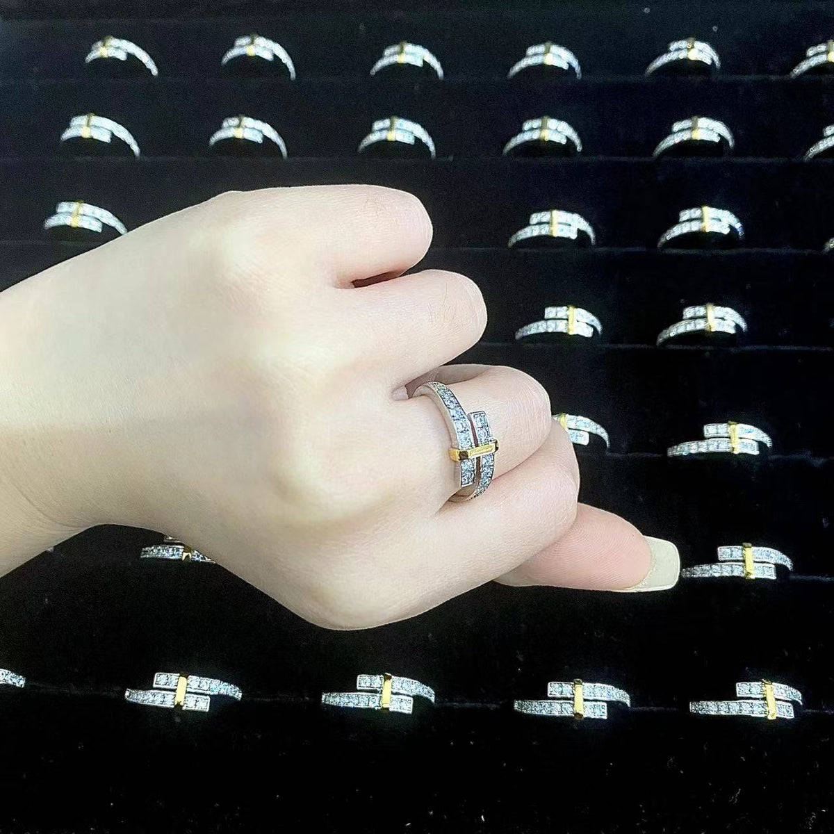 [Renovia Jewelry]EDGE GOLD SILVER DIAMOND RING