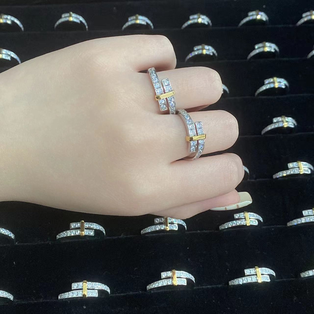 [Renovia Jewelry]EDGE GOLD SILVER DIAMOND RING