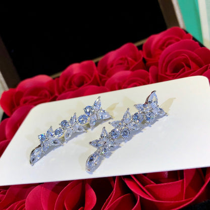 [Renovia Jewelry]VICTORIA SILVER DIAMOND DROP EARRINGS