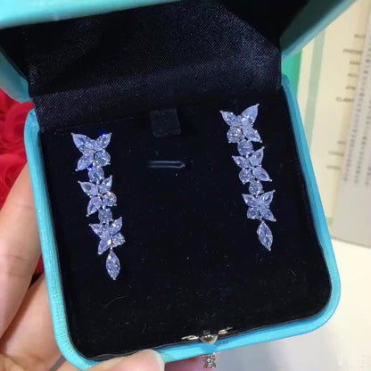 [Renovia Jewelry]VICTORIA SILVER DIAMOND DROP EARRINGS