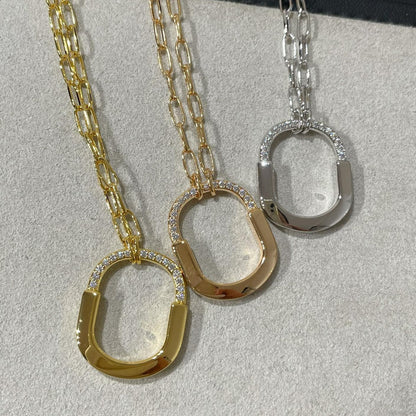 [Renovia Jewelry]LOCK MEDIUM PENDANT DIAMOND NECKLACE