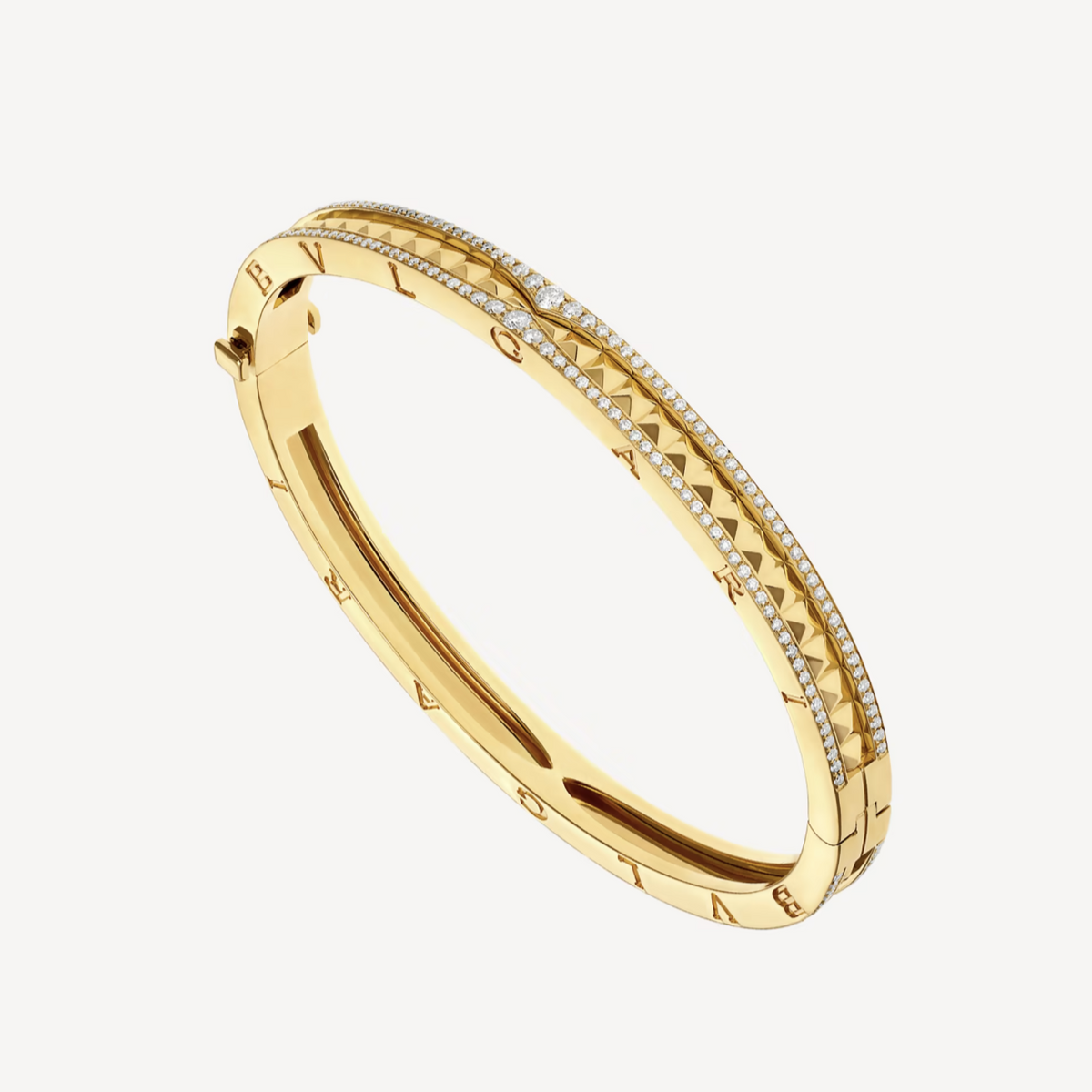 [Renovia Jewelry]ZERO 1 SPIRAL AND PAVED DIAMOND GOLD BRACELET