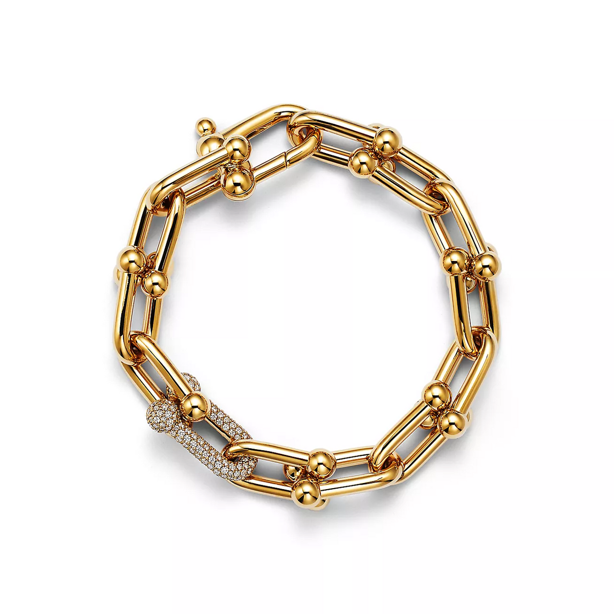 [Renovia Jewelry]HARDWEAR LARGE LINK GOLD DIAMOND BRACELET