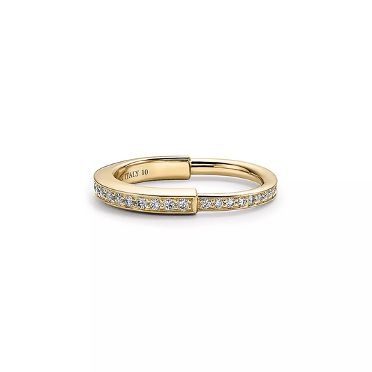 [Renovia Jewelry]LOCK RING GOLD DIAMOND PAVED