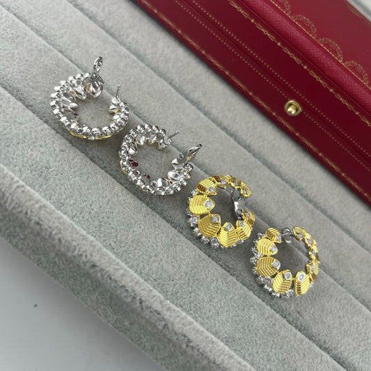 [Renovia Jewelry]COFFEE BEAN TWO-TONE EAR CUFFS