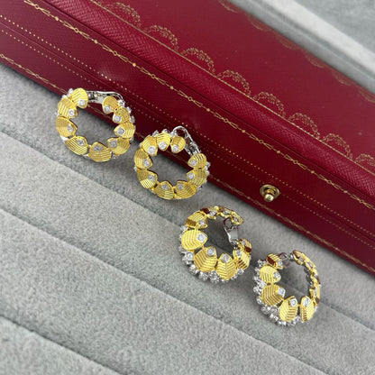 [Renovia Jewelry]COFFEE BEAN TWO-TONE EAR CUFFS