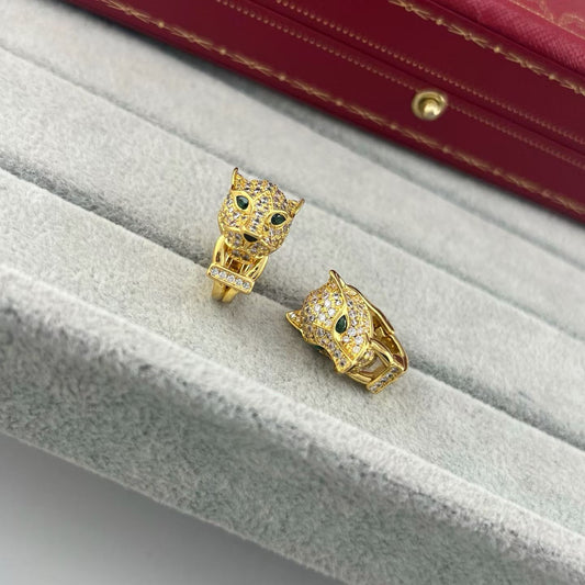 [Renovia Jewelry]FULL PAVE LEOPARD HEAD EAR CUFFS