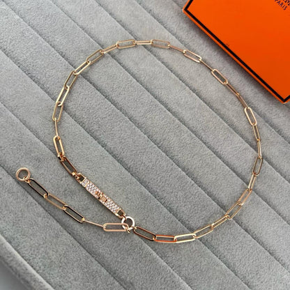 [Renovia Jewelry]FULL PAVE PIG NOSE CLASP NECKLACE