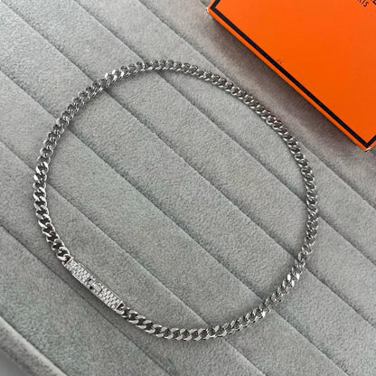 [Renovia Jewelry]FULL PAVE PIG NOSE BELT NECKLACE