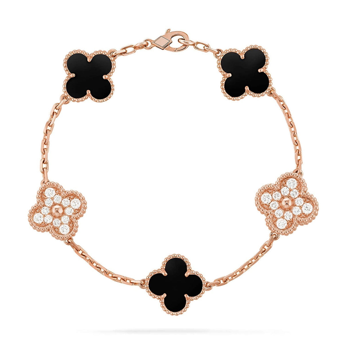 [Renovia Jewelry] CLOVER 5 MOTIF ONYXS BRACELET COLLECTION