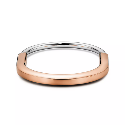 [Renovia Jewelry]LOCK BRACELET ROSE AND WHITE GOLD
