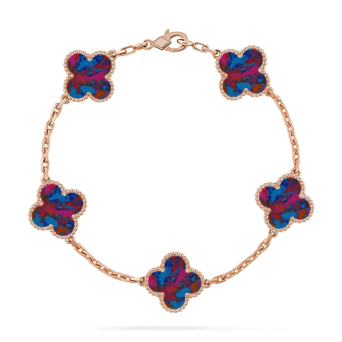 [Renovia Jewelry]CLOVER 5 MOTIF COLOR GEMSTONES BRACELET COLLECTION