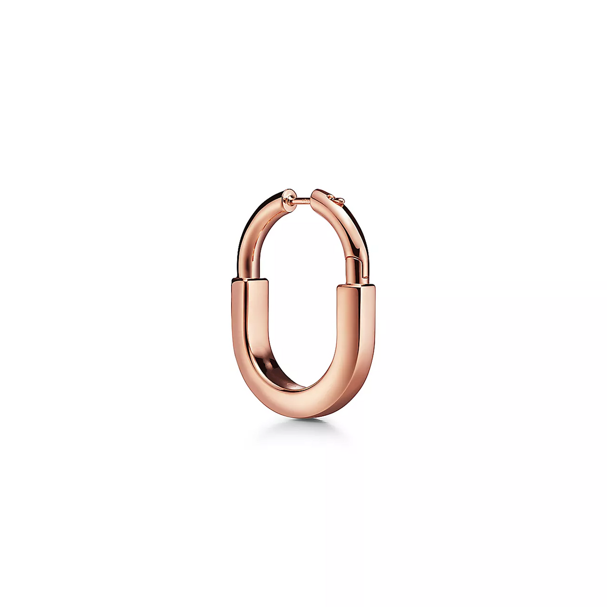[Renovia Jewelry]LOCK MEDIUM PINK DIAMOND PINK GOLD EARRINGS