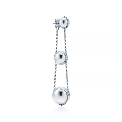 [Renovia Jewelry]TRIPLE DROP SILVER EARRINGS
