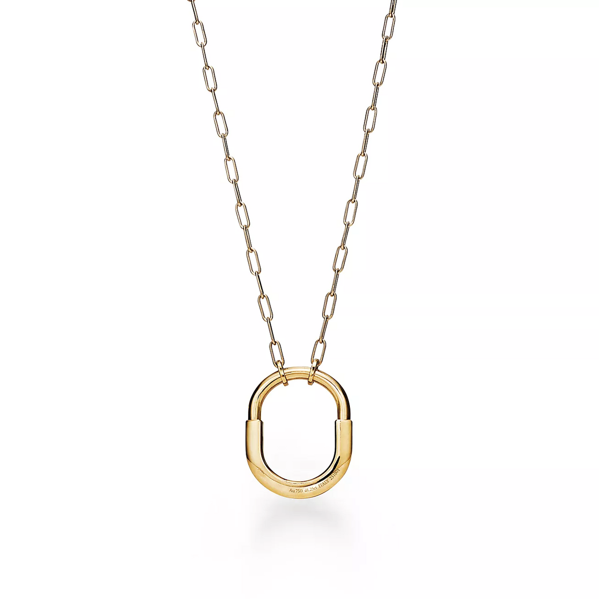 [Renovia Jewelry]LOCK NECKLACE MEDIUM PENDANT GOLD PAVED DIAMONDS