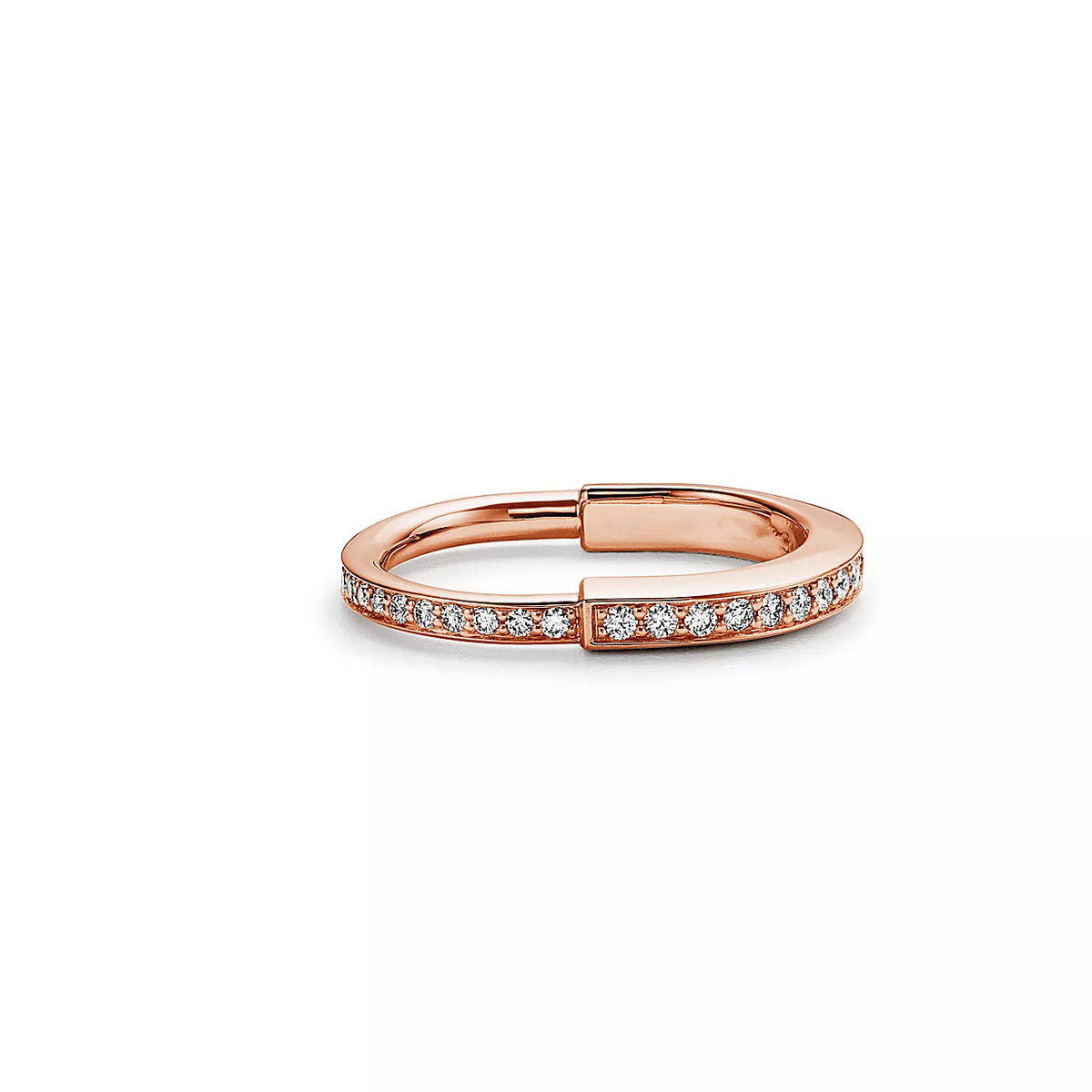 [Renovia Jewelry]LOCK RING PINK GOLD DIAMOND PAVED