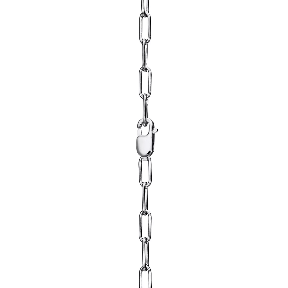[Renovia Jewelry]LOCK NECKLACE MEDIUM PENDANT SILVER PAVED DIAMONDS