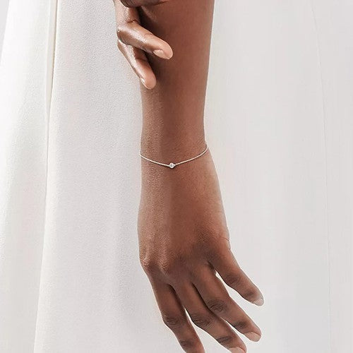 [Renovia Jewelry]DIAMOND STERLING SILVER AQUAMARINE BUBBLE BRACELET
