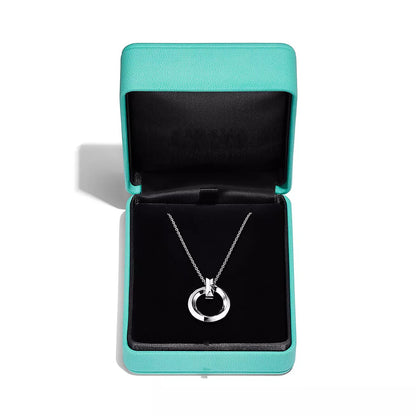[Renovia Jewelry]T CIRCLE PENDENT SILVER NECKLACE