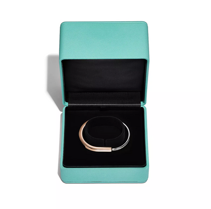 [Renovia Jewelry]LOCK BRACELET ROSE AND WHITE GOLD DIAMOND