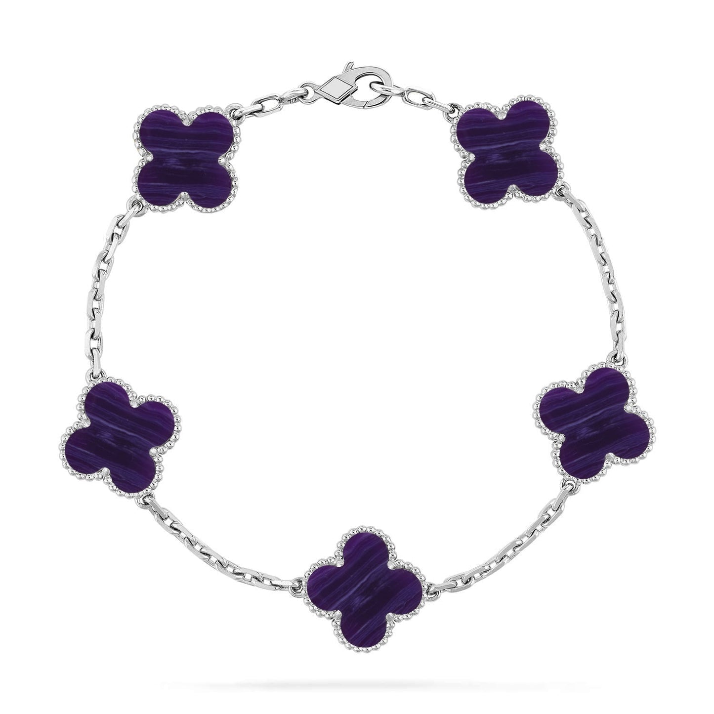 [Renovia Jewelry]CLOVER 5 MOTIF PURPLE STRIPES BRACELET COLLECTION