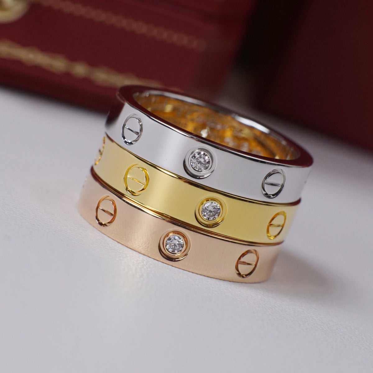 [Renovia Jewelry]LOVE 4MM 1 DIAMOND RING