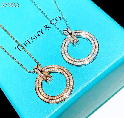 [Renovia Jewelry]T1 CIRCLE DIAMOND PAVED MEDIUM NECKLACE