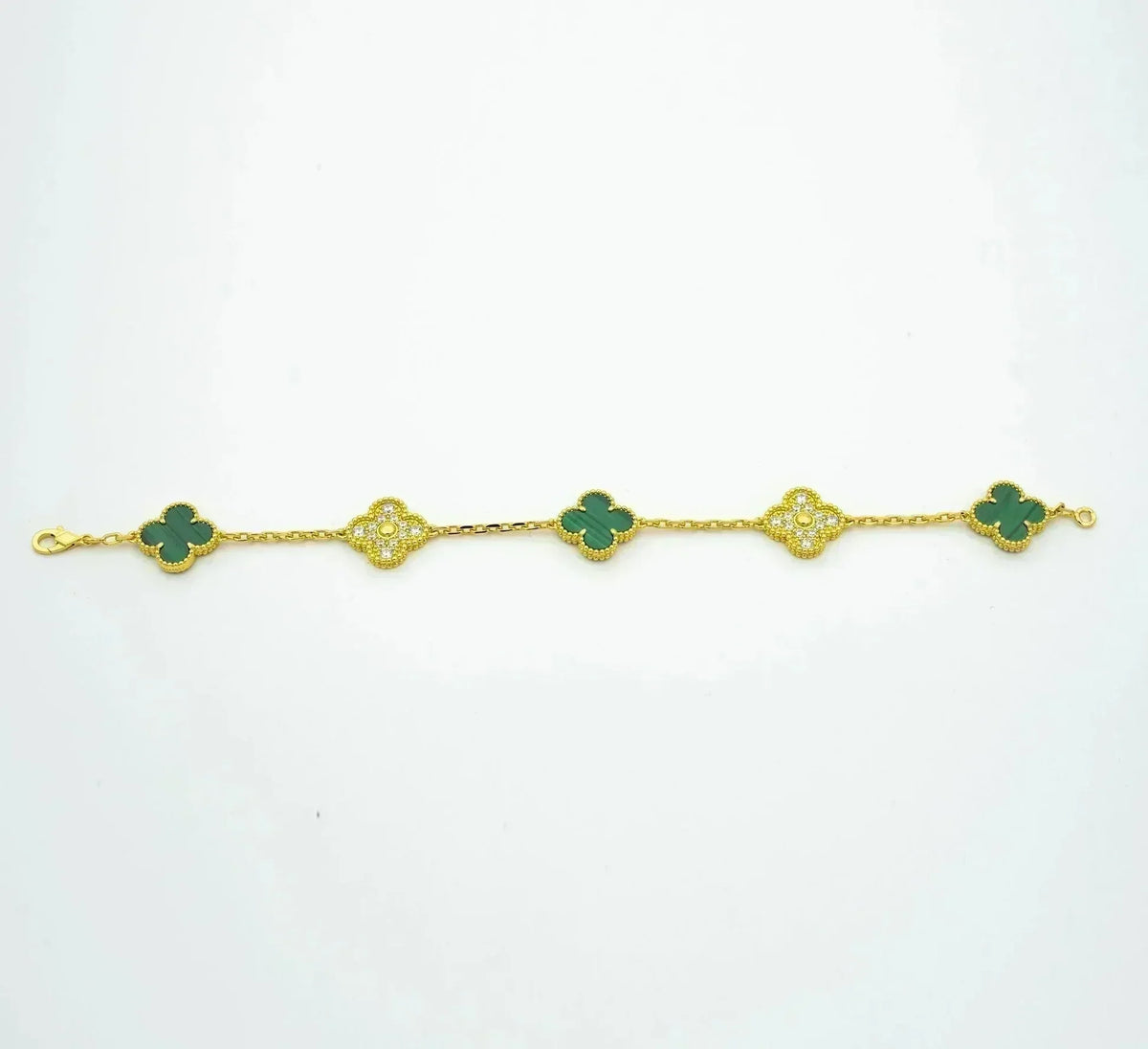[Renovia Jewelry] CLOVER 5 MOTIF MALACHITE BRACELET COLLECTION
