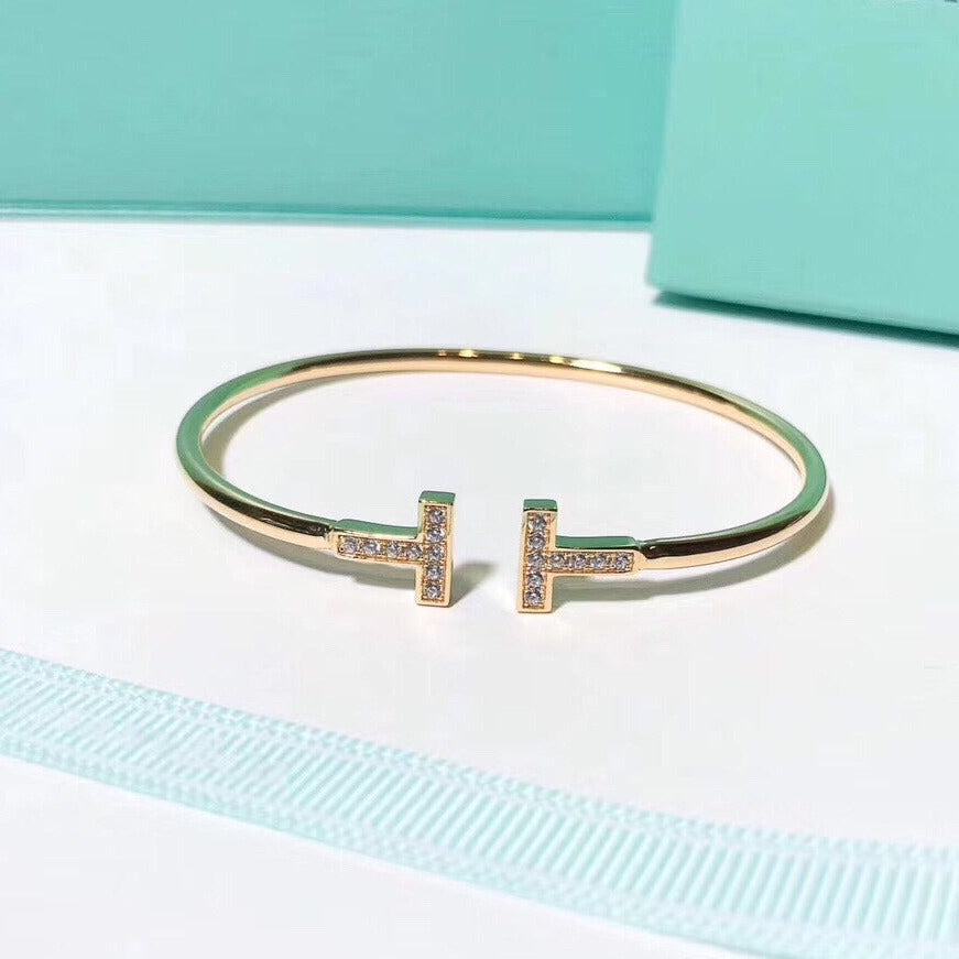 [Renovia Jewelry]T BRACELET 1.8MM GOLD DIAMOND