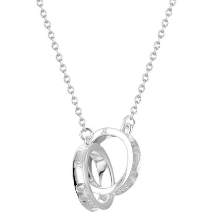 [Renovia Jewelry]NECKLACE FEMALE DOUBLE RING DOUBLE CIRCLE COUPLE PENDANT