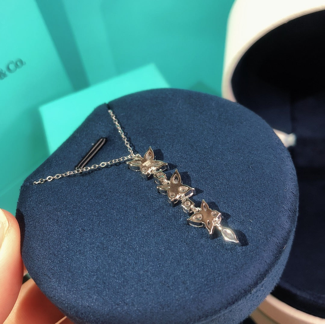 [Renovia Jewelry]MIXED CLUSTER DIAMOND DROP PENDANT