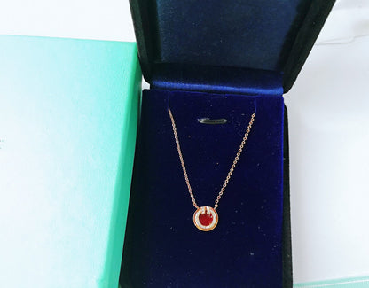 [Renovia Jewelry]DIAMOND AND MOTHER PEARL CIRCLE NECKLACE PENDANT