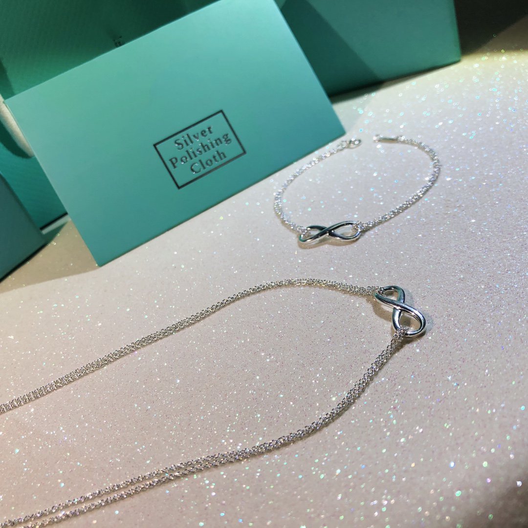 [Renovia Jewelry]SILVER INFINITY DOUBLE CHAIN NECKLACE