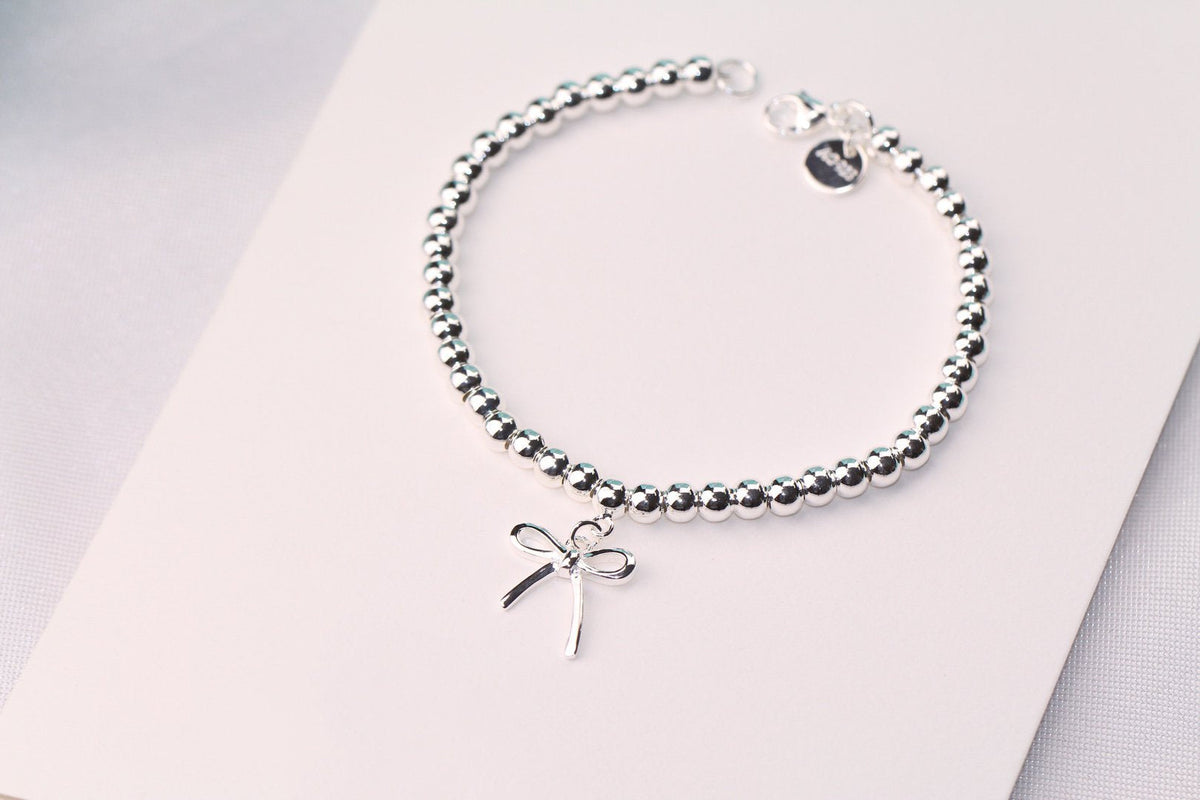 [Renovia Jewelry]STERLING SILVER BOW BEAD BRACELET
