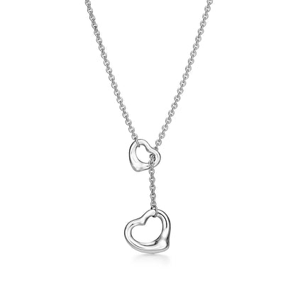 [Renovia Jewelry]OPEN HEART LARIAT NECKLACE SILVER