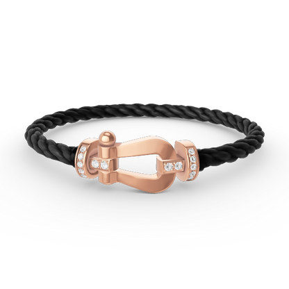 [Renovia Jewelry]FORCE LARGE HORSESHOE HALF DIAMOND BRACELET ROSE GOLD