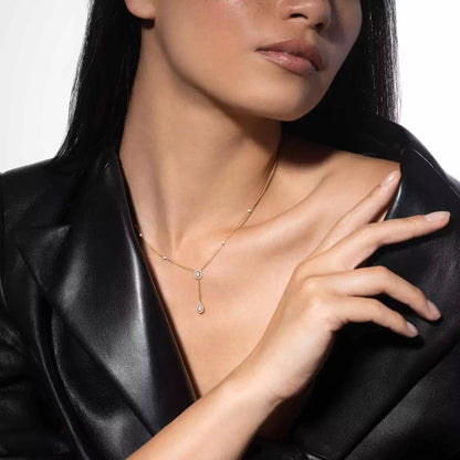 [Renovia Jewelry]Gold Diamond Tie Necklace