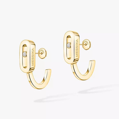 [Renovia Jewelry]Diamond Mini Hoop Earrings Move Classique