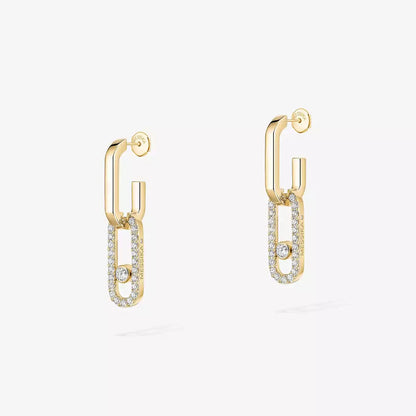 [Renovia Jewelry]Move Link Diamond Earrings