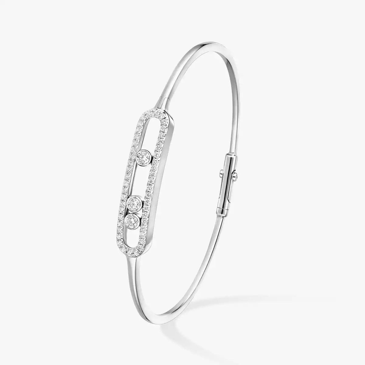 [Renovia Jewelry]Move Pavé Diamond Bangle Bracelet M