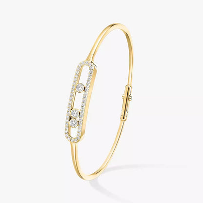 [Renovia Jewelry]Move Pavé Diamond Bangle Bracelet M