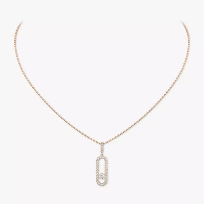[Renovia Jewelry]Move Uno Diamond Necklace in Rose Gold