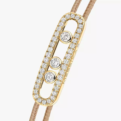 [Renovia Jewelry]Care(Medium-3.5mm) pink cord pavé bracelet