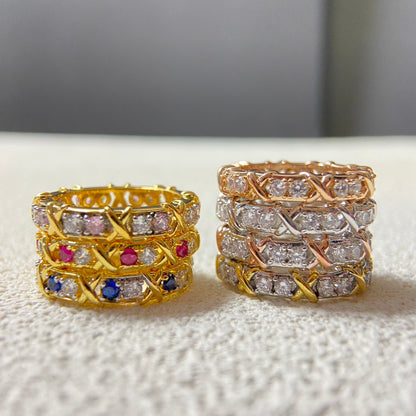 [Renovia Jewelry]SIXTEEN STONE RING Colored Stone Version