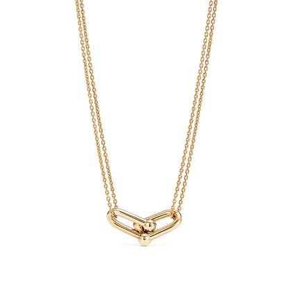 [Renovia Jewelry]HARDWEAR GOLD DOUBLE LINK NECKLACE