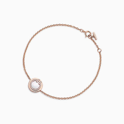 [Renovia Jewelry]DIAMOND CIRCLE PINK GOLD BRACELET
