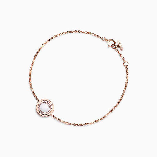 [Renovia Jewelry]DIAMOND CIRCLE PINK GOLD BRACELET